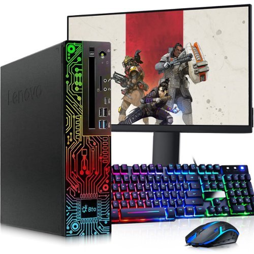  Lenovo - Refurbished Excellent - RGB M920 SFF Desktop PC | Intel i5-8th | 16GB DDR4 RAM | 256GB +1TB HDD | NVIDIA GTX 1050Ti | 24"LED | Wi-Fi | Win11 - Black