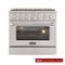 Kucht - 36 in. 5.2 cu. ft. Natural Gas Range with Sealed Burners and Convection Oven in Stainless Steel - Stainless Steel-Front_Standard