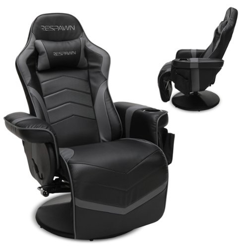 Respawn Products - RESPAWN 900 Gaming Recliner - Reclining Gaming Chair with Footrest, Gaming Chair Recliner - Gray-Front_Standard 