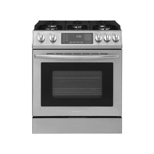 Insignia™ - 4.8 Cu. Ft. Slide-In Gas Convection Range with Self Clean and Air Fry - Stainless Steel-Front_Standard 
