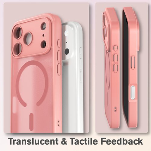 Vena For Apple iPhone 17 Pro Max Case Magsafe, Magnetic Shockproof Translucent Back Slim Protective Phone Case, Light Pink Vena For Apple iPhone 17 Pro Max Case Magsafe, Magnetic Shockproof Translucent Back Slim Protective Phone Case, Light Pink