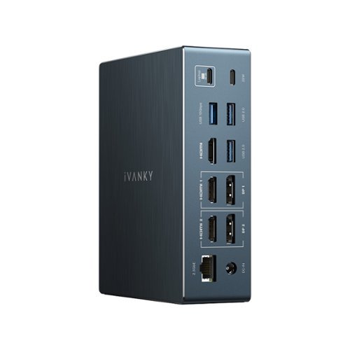 iVANKY - FusionDock 20 in 1 Triple 4K@60Hz DisplayLink Docking Station for MacBook Pro with 180W Power Adapter - Black-Front_Standard 