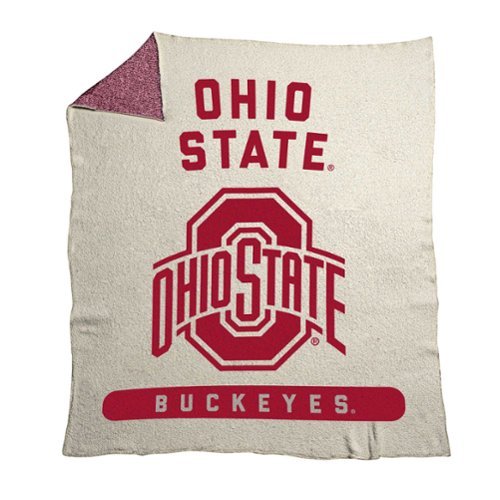 Logo Brands - Ohio State Buckeyes 50" x 60" Luxe Dreams Throw Blanket - Oatmeal-Front_Standard 