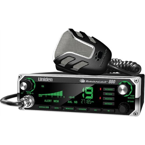 Uniden - BC880 40 Channel CB Radio With 7 Color Scanner - Black-Front_Standard 