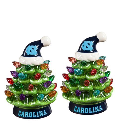 Evergreen Enterprises - North Carolina Tar Heels 2-Pack 4" Ceramic LED Christmas Tree Set - Multicolor-Front_Standard 
