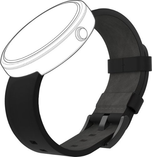 Motorola - Leather Watch Band for Moto 360 Smart Watches - Black-Angle_Standard 