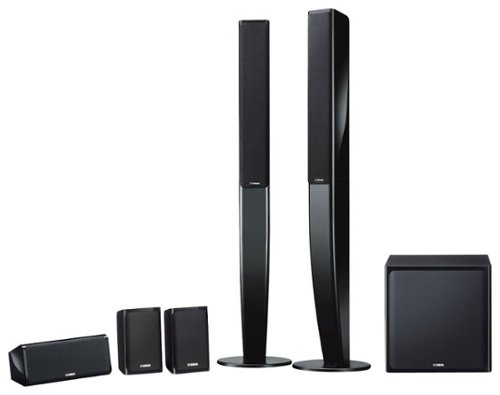  Yamaha - 5.1-Channel Home Theater Speaker System with Powered Subwoofer - Black