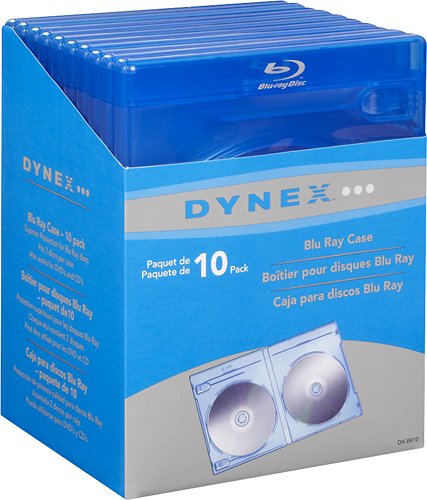  Dynex™ - Blu-ray Disc Cases (10-Pack) - Blue/Clear