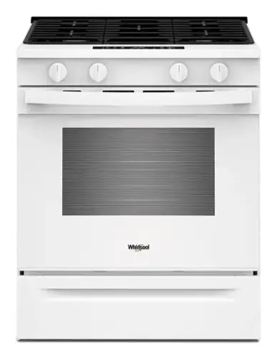 Front. Whirlpool - 5.0 Cu. Ft. Freestanding Slide-In Gas Range with No Preheat and Slow Cook Modes - White.