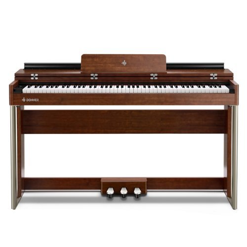 Donner music - Donner DDP-200 Wooden Dynamic Hammer Action 88 Key Weighted Upright Digital Piano - Mahogany-Front_Standard 