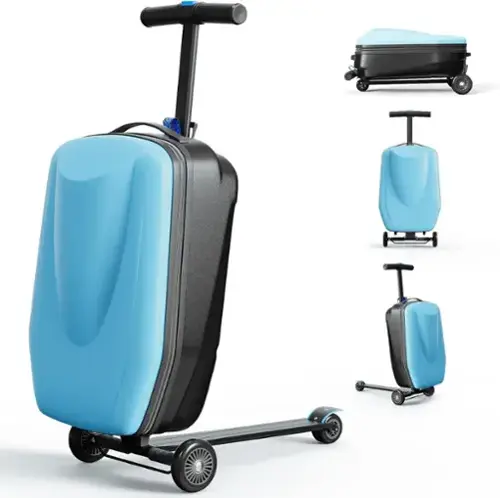 Front. Circus Cirle - Circus Cirle Hardshell Kids' Luggage, Foldable Carry on Kids Suitcase Wheels, Blue - Blue.