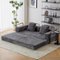 Trinkets Crazed - Convertible Floor Sofa Bed with Fixed-Shape Frame, Chenille Boneless Sofa Folding Mattress Couch with Armrest - dark gray-Front_Standard