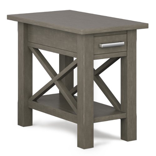 Simpli Home - Kitchener Narrow Side Table - Farmhouse Grey-Front_Standard 