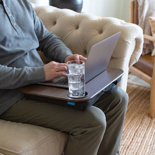 LapGear Cup Holder Lap Desk for 14 Laptop - Espresso Woodgrain SHOP ONLINE