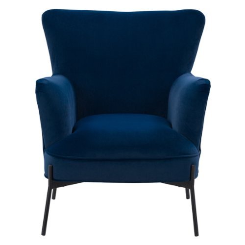 CorLiving - Elwood Wingback Accent Chair - Blue-Front_Standard 
