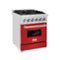 ZLINE - Dual Fuel Range with Gas Stove and Electric Oven in Stainless Steel and Red Matte Door - Multicolor-Front_Standard