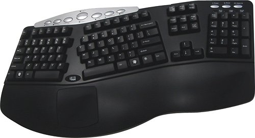  Adesso - Tru-Form Media Contoured Ergonomic Keyboard - Black