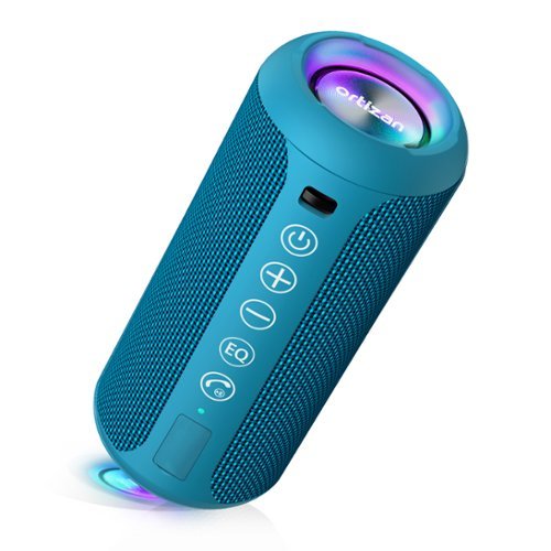Ortizan - Portable Bluetooth Speaker, IPX7 Waterproof, TWS, 30H Playtime, Deep Bass - Blue-Front_Standard 