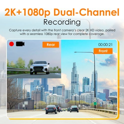 Rexing C2 – 2K Front + 1080p Rear Dash Cam with Wi-Fi - Black SHOP ONLINE
