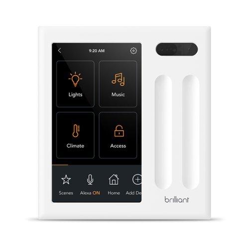 Brilliant Wi-Fi Smart 2-Switch Home Control Panel with Voice Assistant - White INTERNATIONAL SHIPPING