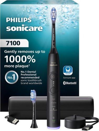Philips Sonicare - 7100 Electric Toothbrush - Next-Generation Sonicare Technology, 12 Brushing Settings, Travel Case - Black-Front_Standard 