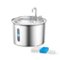 Oneisall - 2L 67oz Automatic Cat Water Fountain Food Grade Pet Fountain with 3 Filters Visual Window BPA Free - Stainless Steel-Front_Standard