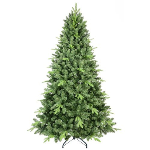 BreeBe - 5FT Classic Christmas Tree with 967 PE+PVC Tips Realistic Hinged Branches - Green-Front_Standard 