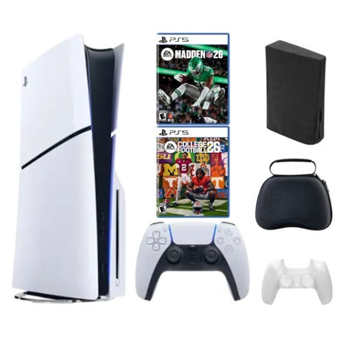 PlayStation 5 Slim Disc Bundle with College Football 26, Madden 26 Games and Accessories - PlayStation-Front_Standard 
