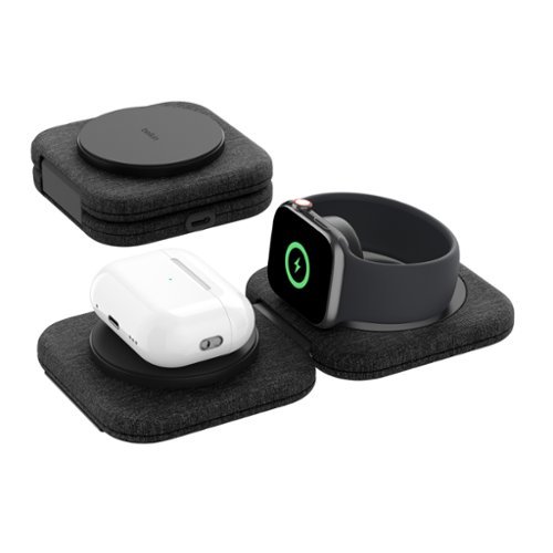 Belkin 2-in-1 Travel Pad 15W - Foldable Qi2 Wireless Charging Station, Charger for iPhone 16, Apple Watch, AirPods, and More - Black HOW TO BUY