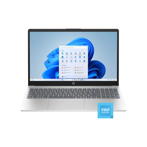 HP - 15.6" HD Laptop,Intel Processor N100,16GB RAM,128GB SSD,Intel UHD Graphics,Win 11 - Silver-Front_Standard 