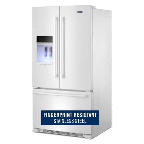  Maytag - 25 Cu. Ft. French Door Refrigerator with PowerCold Feature - White - White-on-White