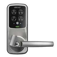 Lockly - Secure Plus Smart Lock Bluetooth Retrofit Door Handle with Touchscreen/Fingerprint Sensor/Key Access/Auto Lock - Satin