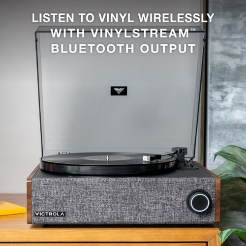 Victrola Eastwood LP Stereo Bluetooth Record Player with Bluetooth and 3 speed Turntable - Walnut GLOBAL SHIPPING