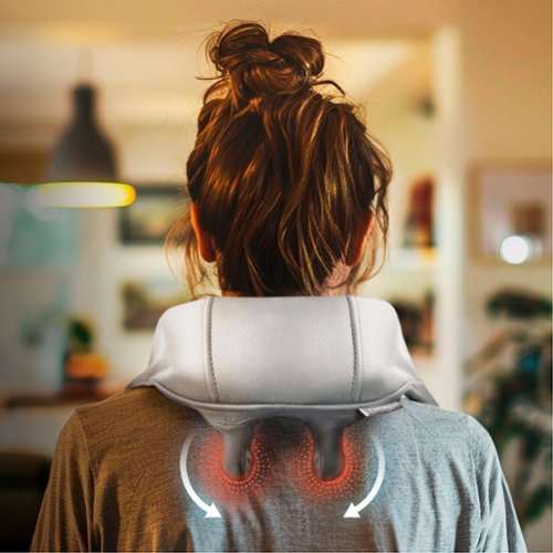 Homedics Deep Kneading Rechargeable Neck & Shoulder Massager with Heat - Gray WORLDWIDE DELIVERY