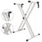 5 CORE - Keyboard Stand Dual X Shape Adjustable Foldable Portable Key Board DJ Controller Stands - White-Front_Standard