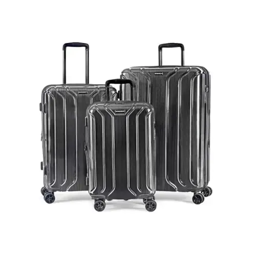 Front. Nonstop - New York Elite Lightweight Expandable 3 Piece spinner Luggage Set  +3 packing cubes ,(19.4/23.4/28) Charcoal - Charcoal.