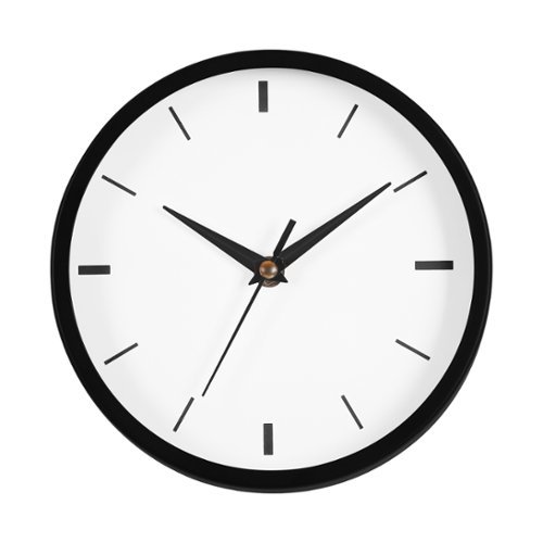 Oumilen - 12" Minimalist Wall Clock - Black-Front_Standard 