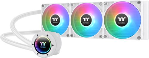 Thermaltake - TH360 V2 ARGB Sync 360mm AIO Liquid Cooler (3x 120mm ARGB PWM Fans) with Mirror Rotating Cap Design - White