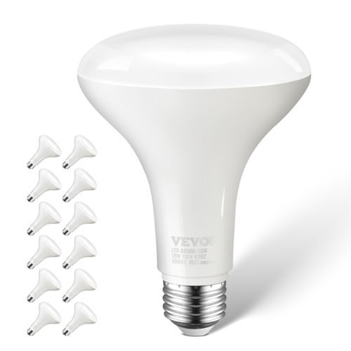  VEVOR - BR30 Flood Light Bulb, 12 Pack LED Indoor Flood Lights, 850 Lumens LED Flood, E26 Standard Base, 3000K Warm Light - White