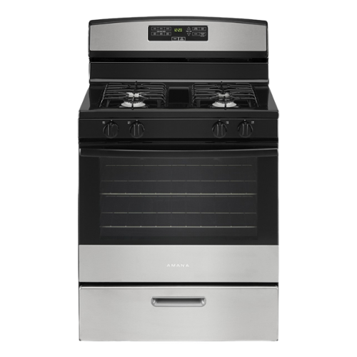 Amana - 5.1 Cu. Ft. Freestanding Gas Range with Bake Assist Temps - Stainless Steel-Front_Standard 