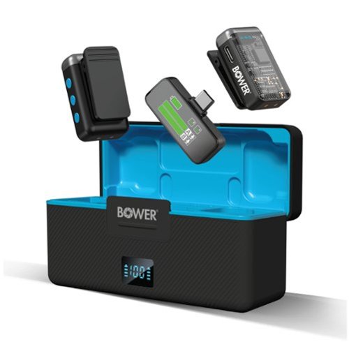 Bower - Vox Z1 Dual Wireless Microphone with Charging Case - Black