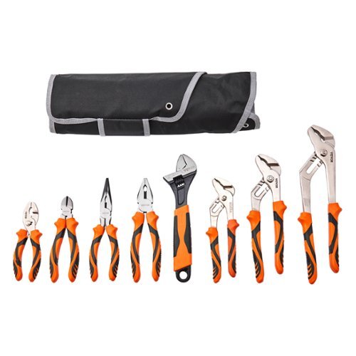  VEVOR - 8-Piece Pliers Set, High Carbon Steel, 12"/10"/8" Groove Joint Pliers, 8" Linesman's Pliers, 6" Slip Joint Pliers - Orange