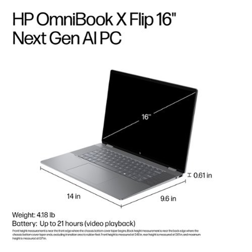 HP OmniBook X Flip 2-in-1 - Copilot+ PC - 16 2K Touch-Screen Laptop - AMD Ryzen AI 7 - 24GB Memory - 1TB SSD - Meteor Silver BUY IN MIDDLE EAST