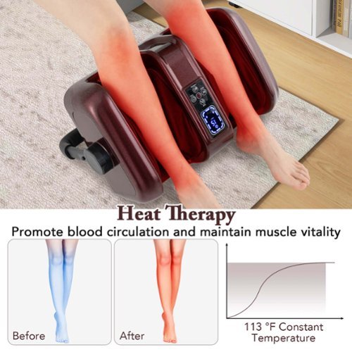 Costway Foot & Calf Massager Deep Kneading Shiatsu Massager Machine with Heat Red - Red/Black SHOP ONLINE