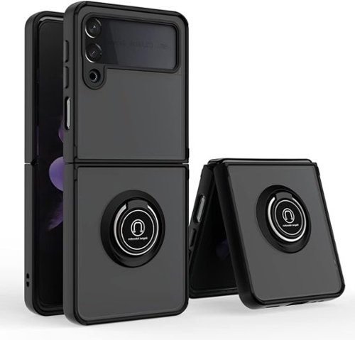 Entronix - Galaxy Z Flip 3 Case with Built-in Kickstand - Matte Gripstand for Ultimate Protection - Navy-Front_Standard 