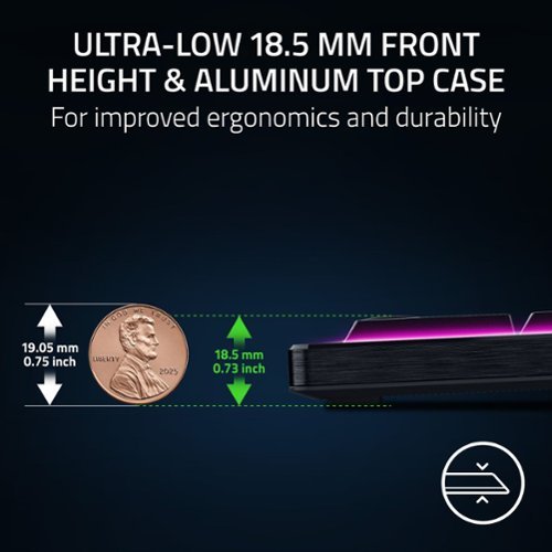 Razer BlackWidow V4 Low-profile HyperSpeed Wireless Full Size Mechanical Green Clicky Switch Gaming Keyboard with Chroma RGB - Black WORLDWIDE DELIVERY