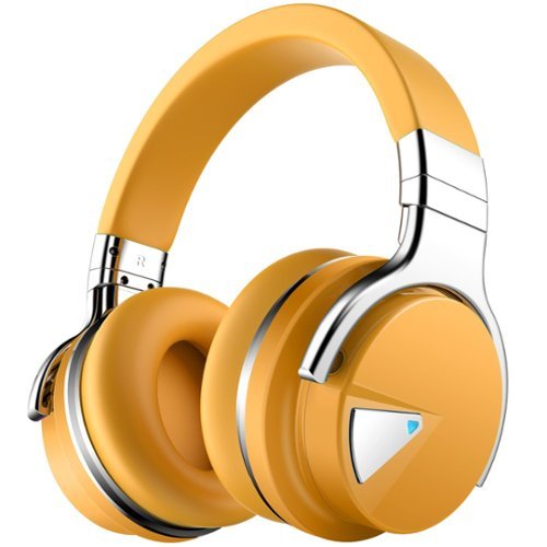 MOVSSOU - E7 Bluetooth Wireless Active Noise Cancelling Headphones - Yellow-Front_Standard 