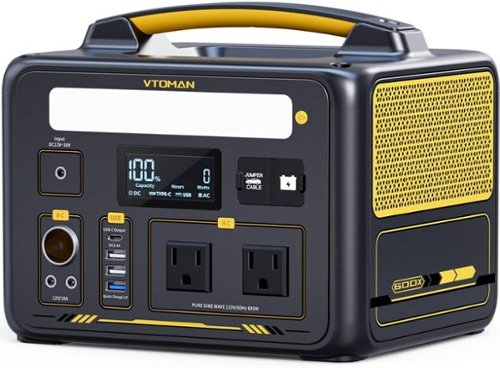 VTOMAN - Jump 600X Portable Power Station 600W, 299Wh Solar Generator & Car Jump Start, 1200W AC Outlet for Camping & RV (299 Wh Capacity)-Front_Standard 