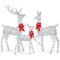Best Choice Products - 3-Piece Lighted Christmas Deer Set Outdoor Yard Decoration w/ 360 LED Lights, Stakes - Silver-Front_Standard