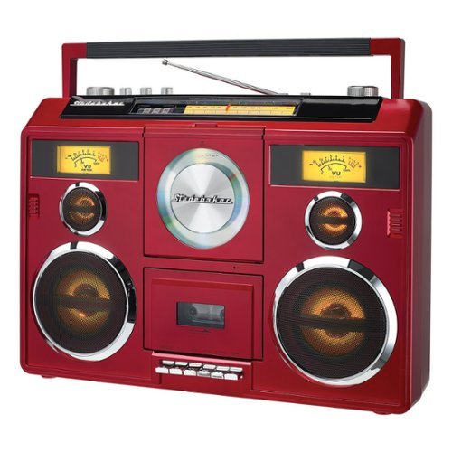 Studebaker - SB2140 Portable Stereo Boombox with Bluetooth/CD/AM-FM Radio/Cassette Recorder - Red